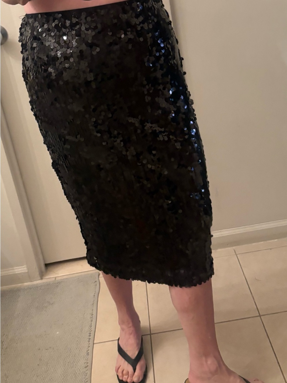 Ann Taylor Black Sequin Pencil Skirt